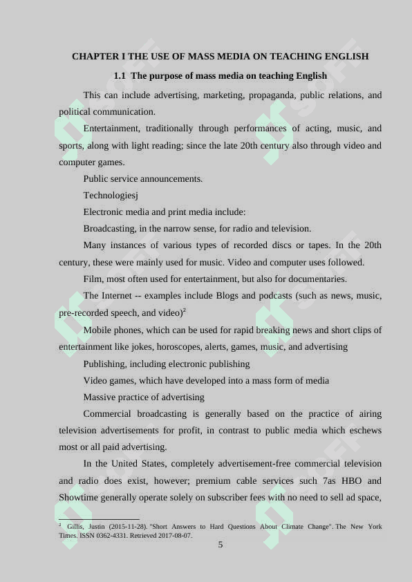 MASS MEDIA EFFECT ON TEACHING ENLISH FOR ACADEMIC PURPOSES 5