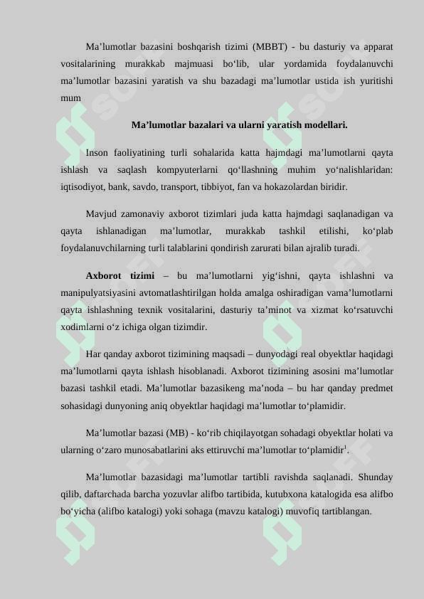 KATTA MA'LUMOTLARNI QAYTA ISHLASH TEXNOLOGIYALARI 4