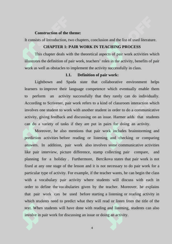 THE ADVANTAGES AND DISADVANTAGES OF PAIR AND GROUP WORK IN TEACHING PROCESS 4