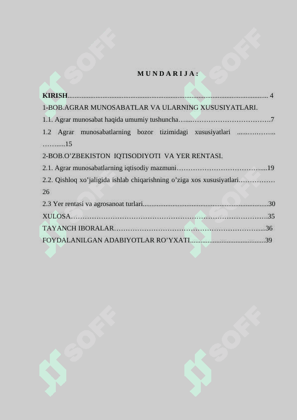 Agrar munosabatlar va ularning O’zbekiston   iqtisodiyotidagi o’rni 2