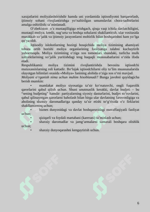 DAVLATNING MOLIYAVIY SIYOSATI VA UNING ASOSIY YO`NALISHLARI 6