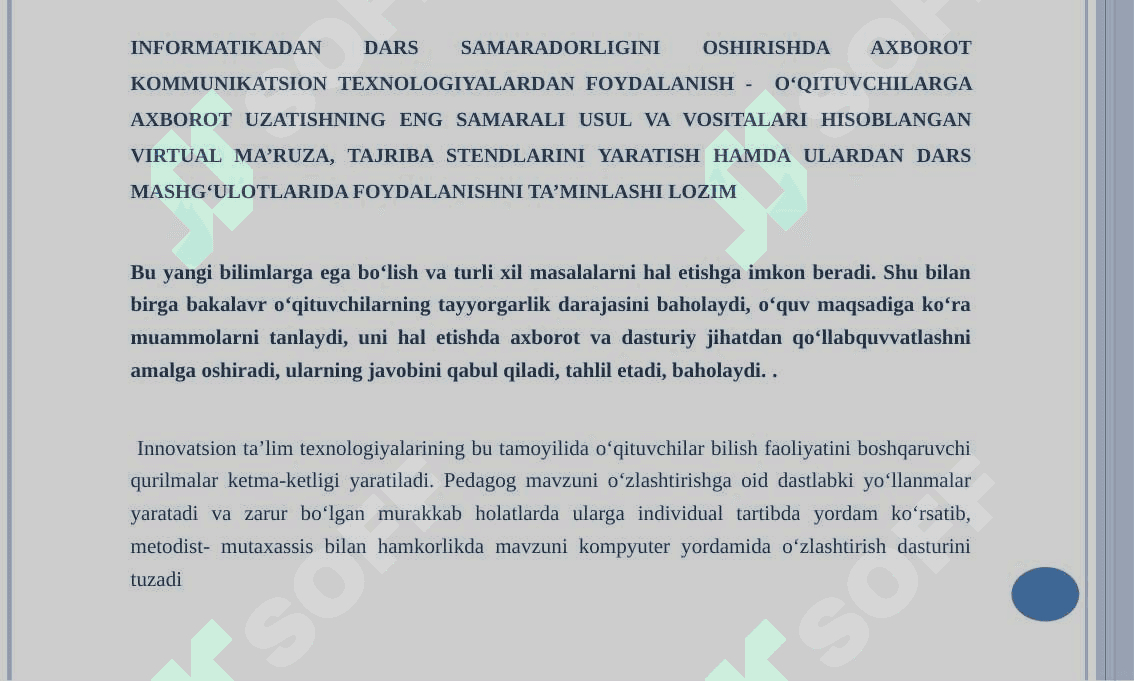 INFORMATIKA FANLARINI O’QITISHDA MULTIMEDIYALI TEXNOLOGIYALAR. 4
