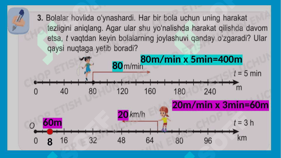 4- sinf matematika Yo'l, vaqt,tezlik 7