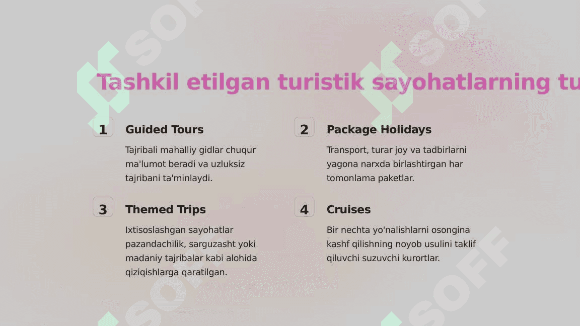 Xalqaro turizmda turistik sayohatlarni tashkil etish 3