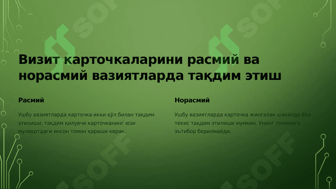 Vizit kartochkalar sovg'alar va ularni taqdim etish etikasi 3