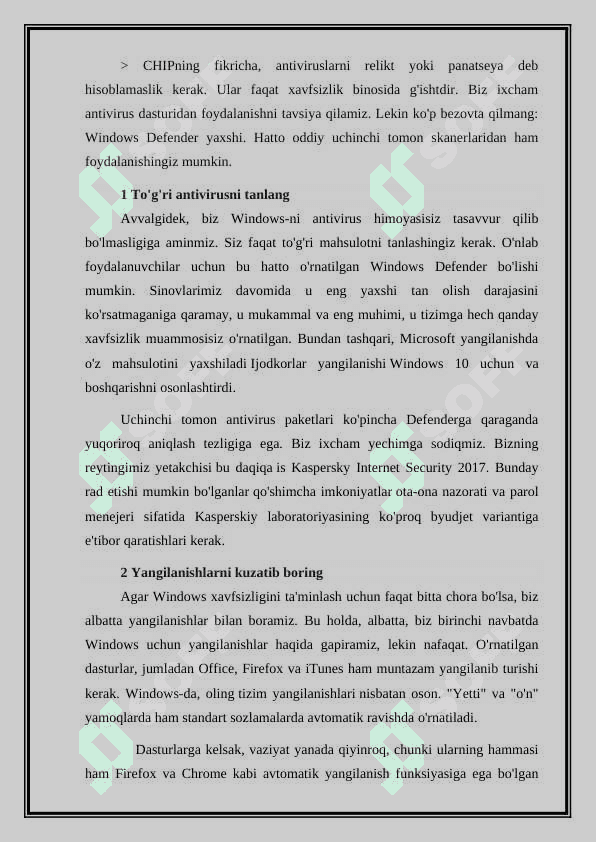 Viruslarga qarshi himoya tizimlarini qurish 2