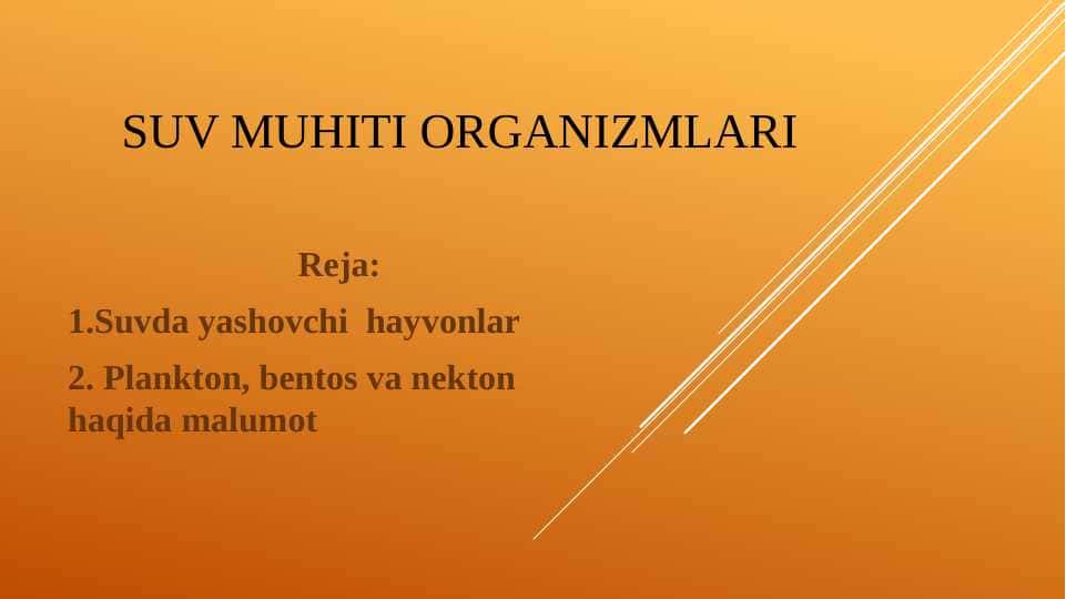 Suv muhiti organizmlari