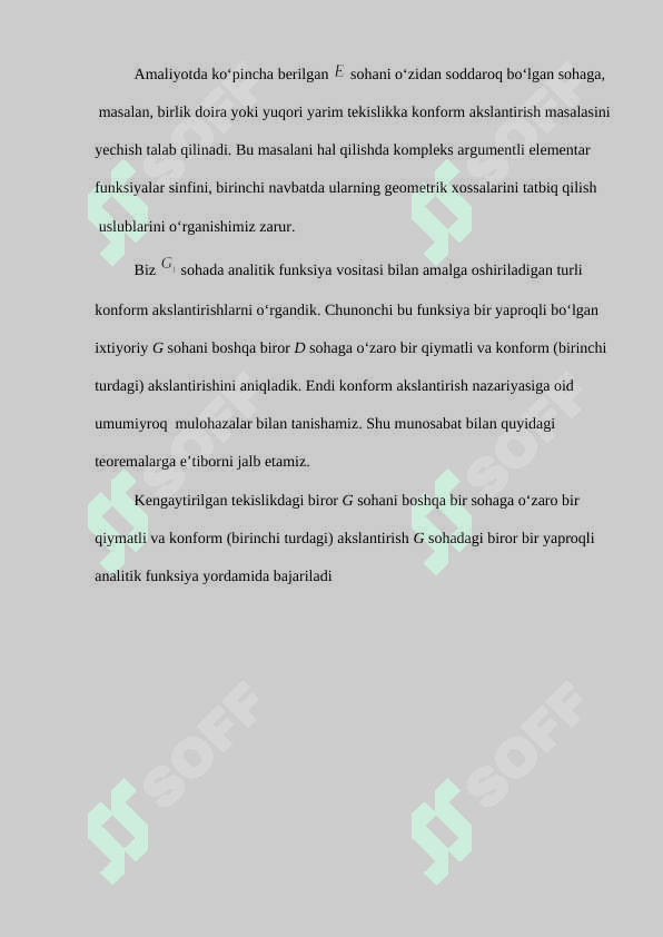 Ko'rsatkichli funksiyalar yordamida konform akslantirishlar 4