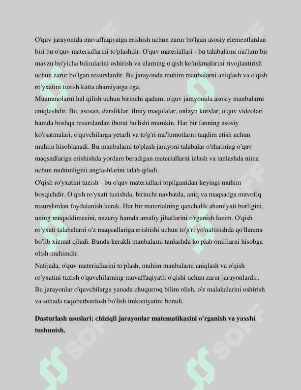 Chiziqli jarayonlarni dasturlash 6