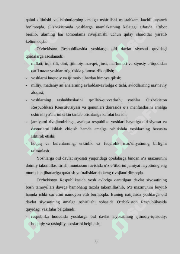 Yoshlarni qo'llab- quvvatlashda davlat siyosatining ahamiyati 6
