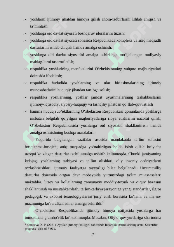 Yoshlarni qo'llab- quvvatlashda davlat siyosatining ahamiyati 7