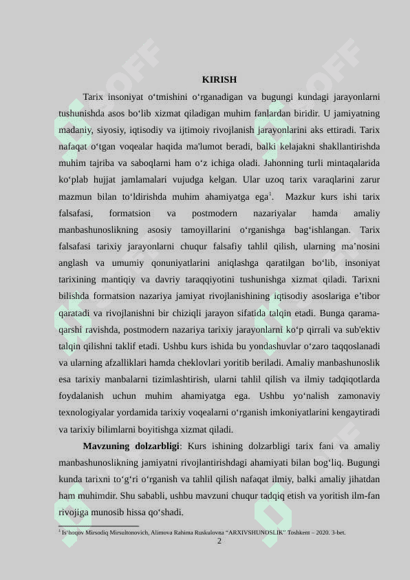 Tarixiy nazariya va amaliy manbashunoslik 2