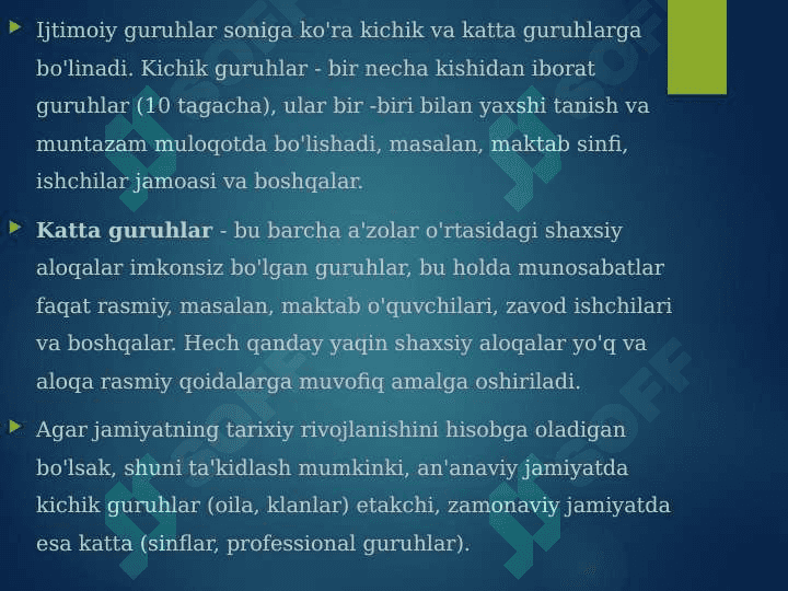 Katta guruhlar turlari 2