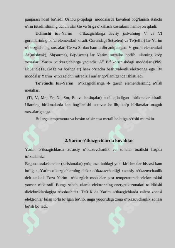 Yarim o’tkazgichlarda elektron va kovaklar statistikasi asoslari 8