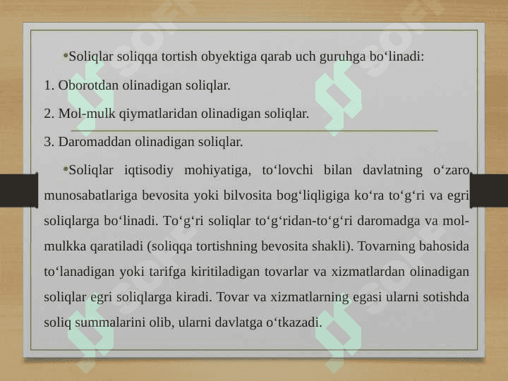 Soliqlarning iqtisodiy mohiyati va ahamiyati 6