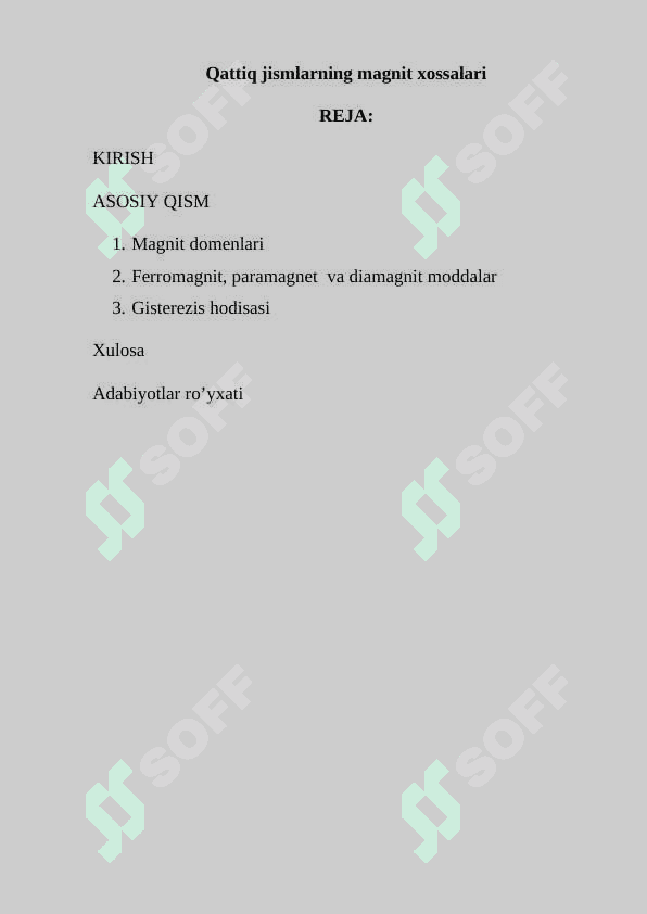 Qattiq jismlarning magnit xossalari 2