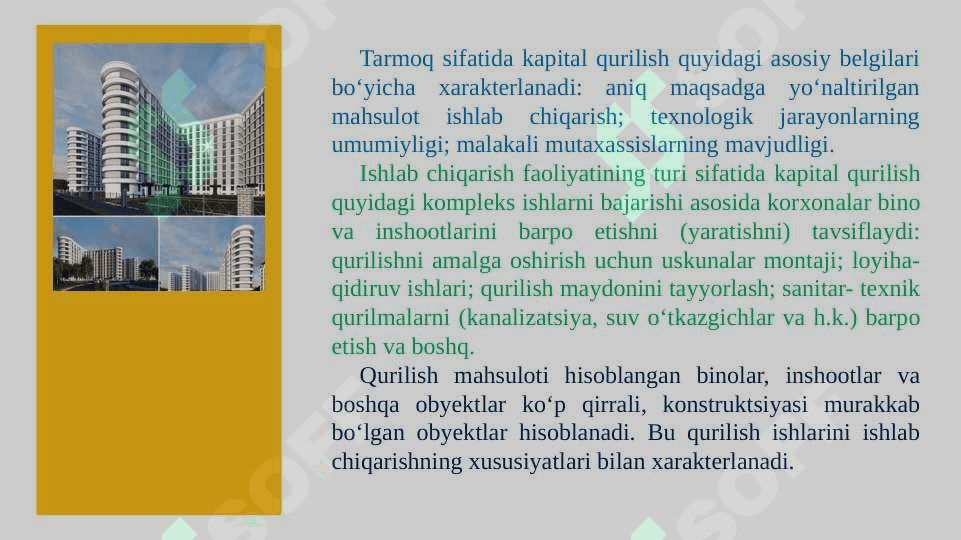 Investitsiya faoliyatida kapital qurilish 5