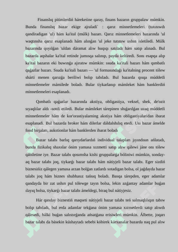 Jeke hám bazar talabı 4
