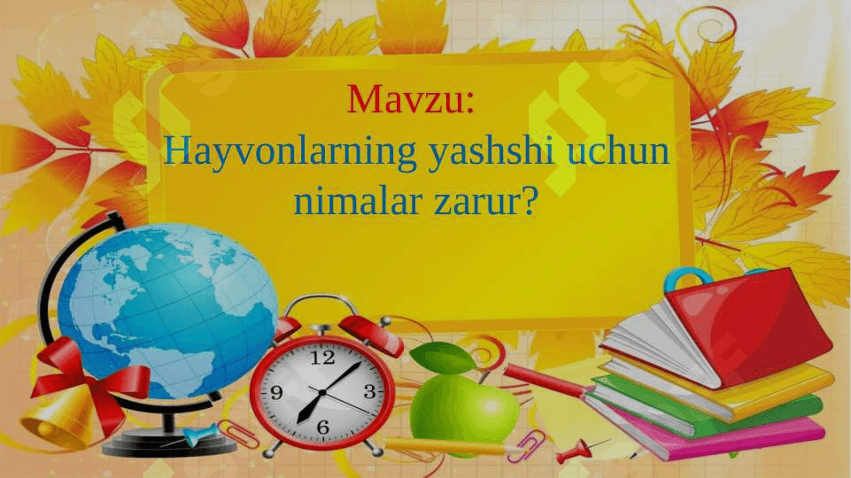 Hayvonlar yashashi uchun nimalar zarur tabiiy fan 1-sinf 2