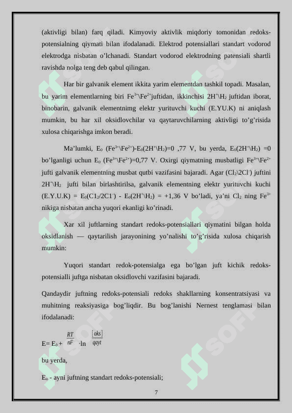 Oksidlanish-qaytarilish metodi yordamida titrlash 7