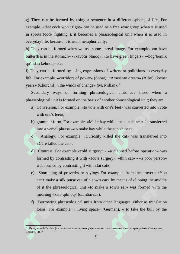 Phraseological units having inversion in the English and Uzbek languages course paper 6