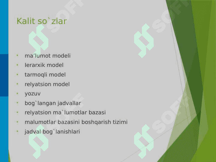 MA`LUMOTLARNING AXBOROT MODELLARI 2