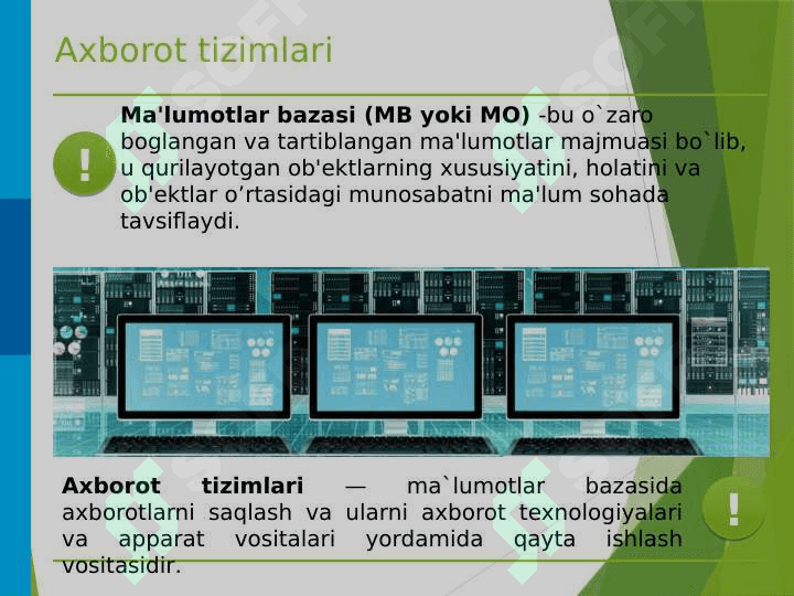 MA`LUMOTLARNING AXBOROT MODELLARI 3