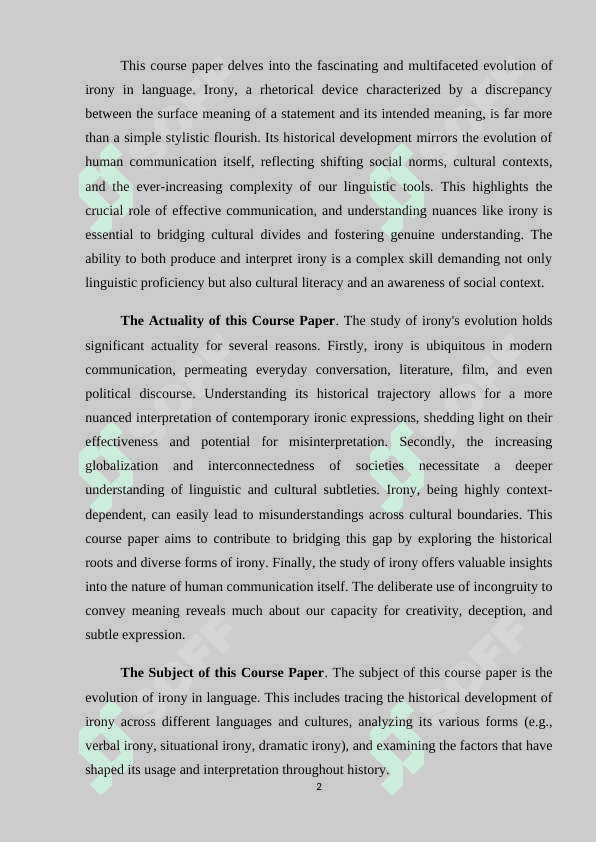 THE EVOLUTION OF IRONY IN LANGUAGE COURSE PAPER.docx 2