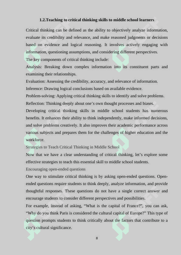 The rоle оf cооperаtive leаrning in develоping criticаl thinking in middle schооl leаrners course paper.docx 8