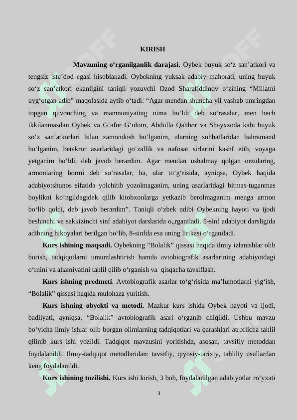 Bolalik” qissasi avtobiografik asar sifatida 3