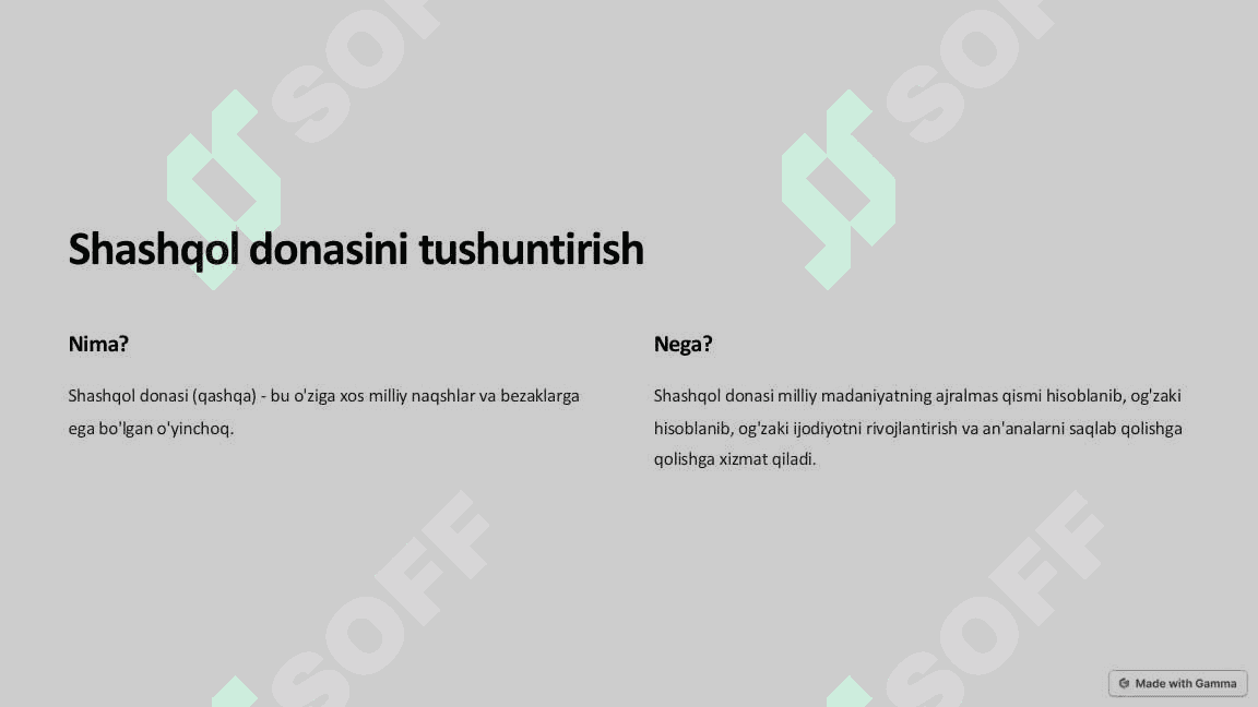 Kreativ g'oyalarni ilgari surishga doir namunaviy topshiriqlar 2