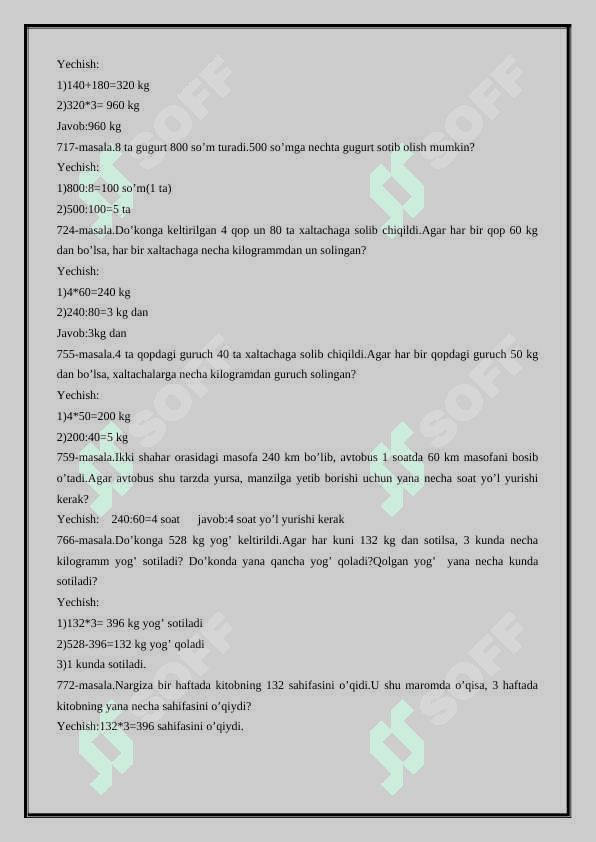 MIQDORLARGA  OID MASALALAR YECHISH 5