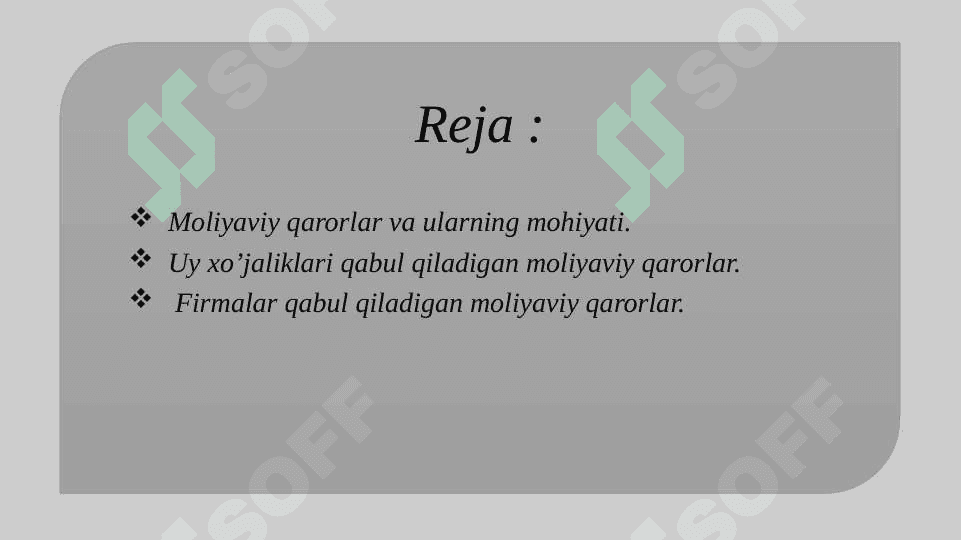 Moliyaviy qarorlar 2