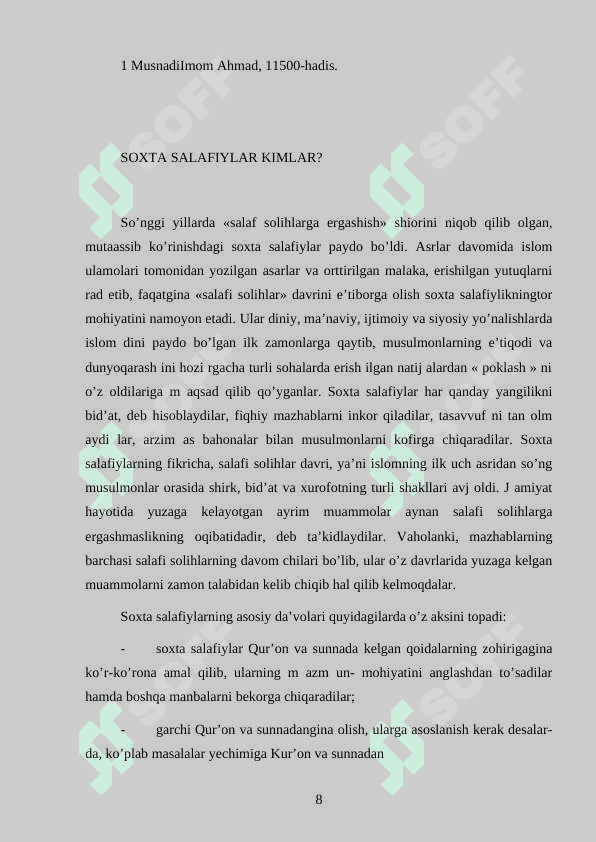Zamonaviy salafiylarning kalom ilmiga munosabati 8