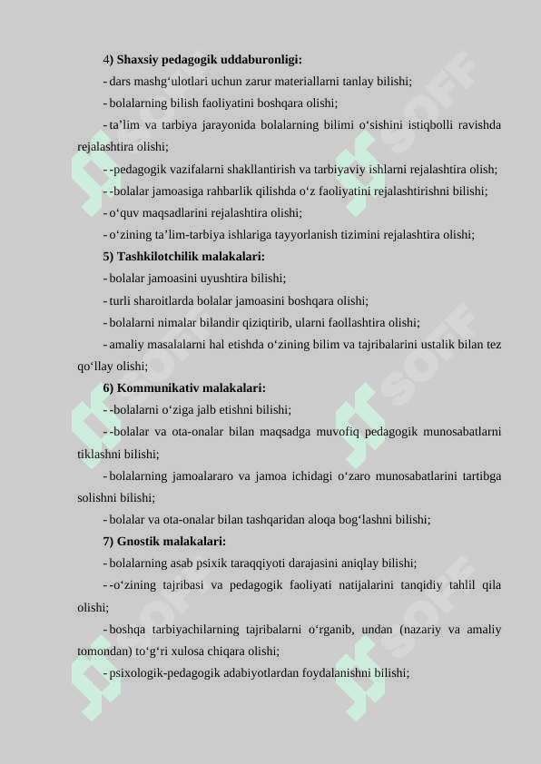 Pedagoglik kasbiga qo’yiladigan talablar. 7