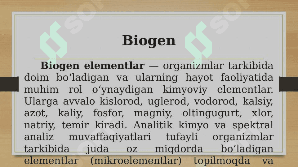 Biogen va noorgonagen moddalarning sifat reaksiyalari 3