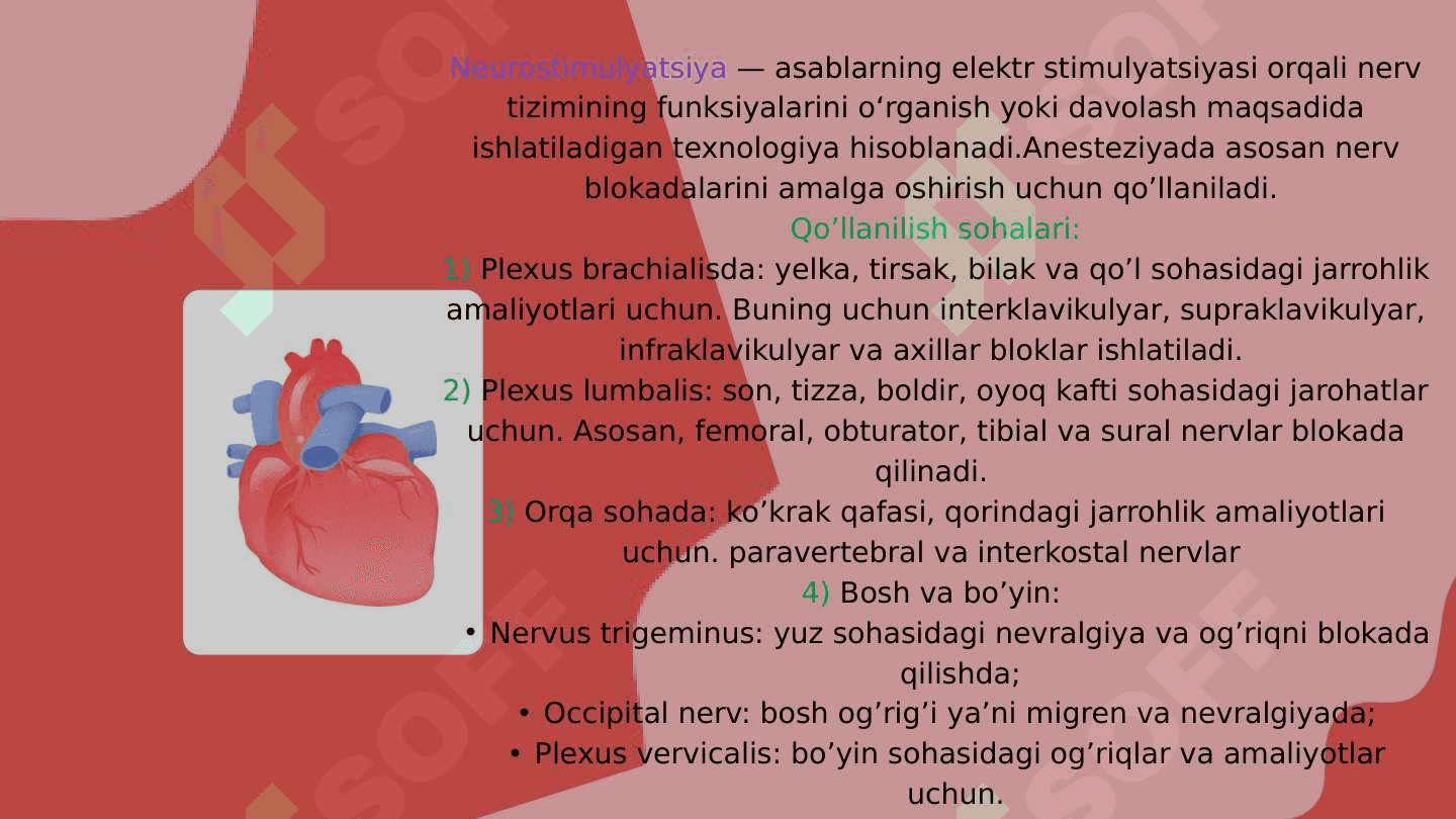 Zamonaviy og’riqsizlantirish usullari - neyrostimulyatsiya 2