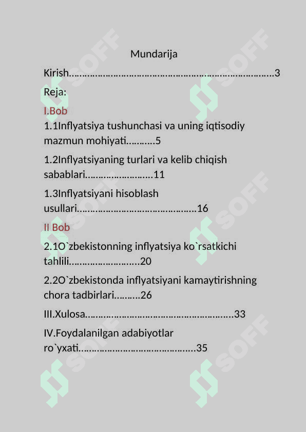 Infilatsiya Jarayonlari tahlili 2
