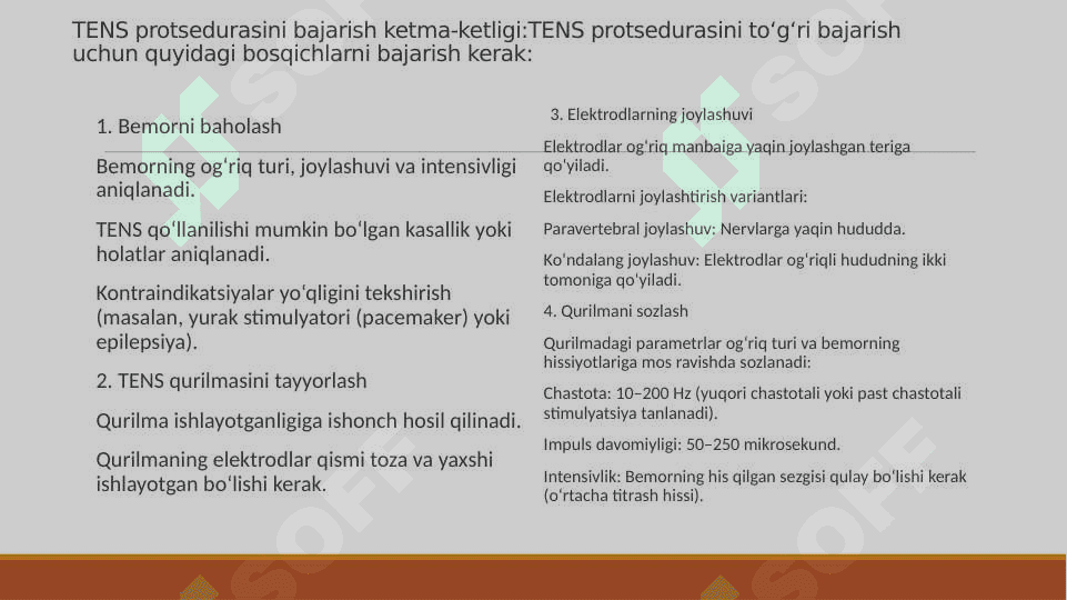 zamonaviy og’riqsizlantirish usullari elektroanalgeziya tens 4