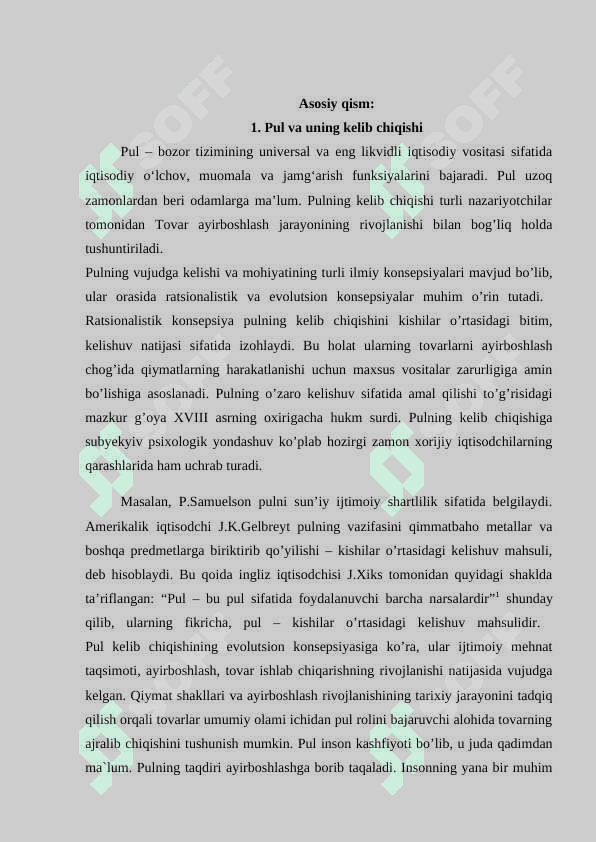 Pul nazariyalari va muvozanatli qarashlari 5