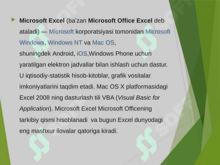 MS Excel dasturi va uning interfeysi 2