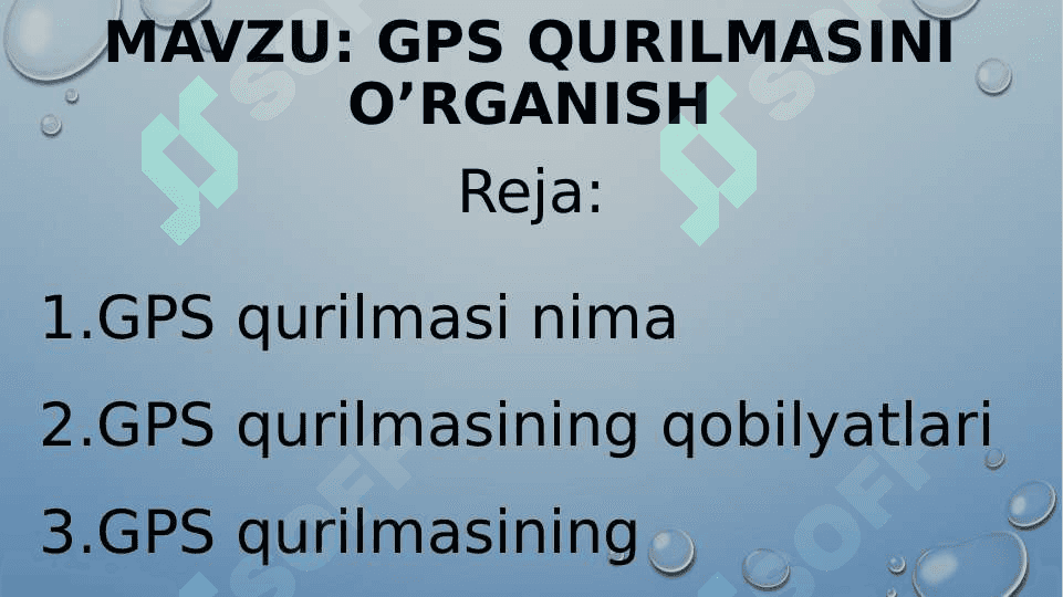 GPS qurilmasini o’rganish 2
