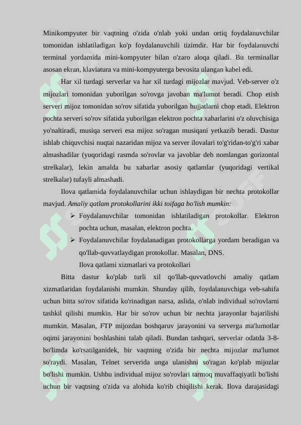 AMALIY POG’ONA PROTOKOLLARI VA XIZMATLARI 2