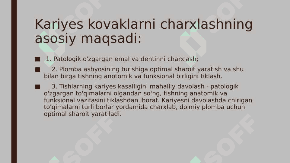 Blek bo’yicha 1 sinfli karioz kovaklarni restavratsiya qilish 2