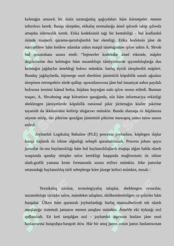 Xalıq aralıq etika kodeksleri hám onıń manisi 3