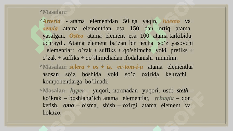 Кlinik terminologiyaga kirish. Кlinik atamalar yasash usullari. Suffiksatsiya 4