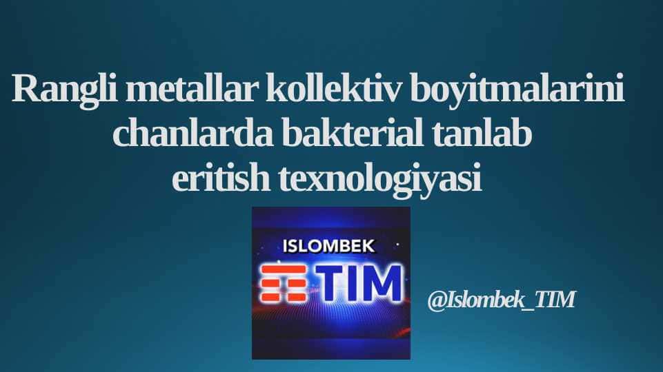 Rangli metallar kollektiv boyitmalarini chanlarda bakterial tanlab eritish texnologiyasi