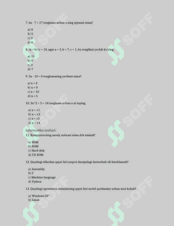 matematika test 2