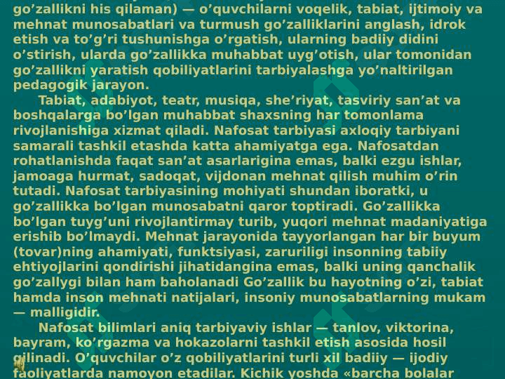 Nafosat tarbiyasi. Uning maqsadlari va vazifalari 4