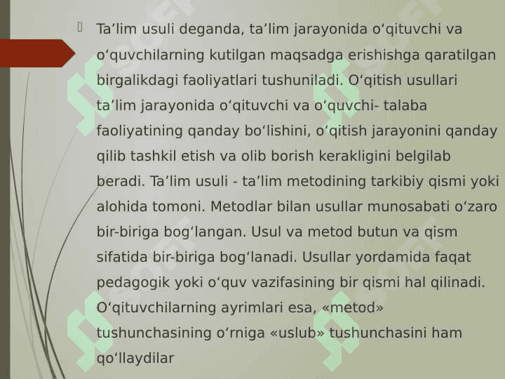 Ta’lim metodlari va vositalari. Ta’limni tashxis etish 3